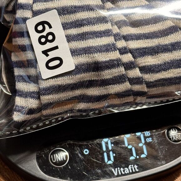 Anthropology W5 Sz L Striped Sleeveless Tank Top Blue Zip Back Knit Hi-Low Tunic - Picture 13 of 13